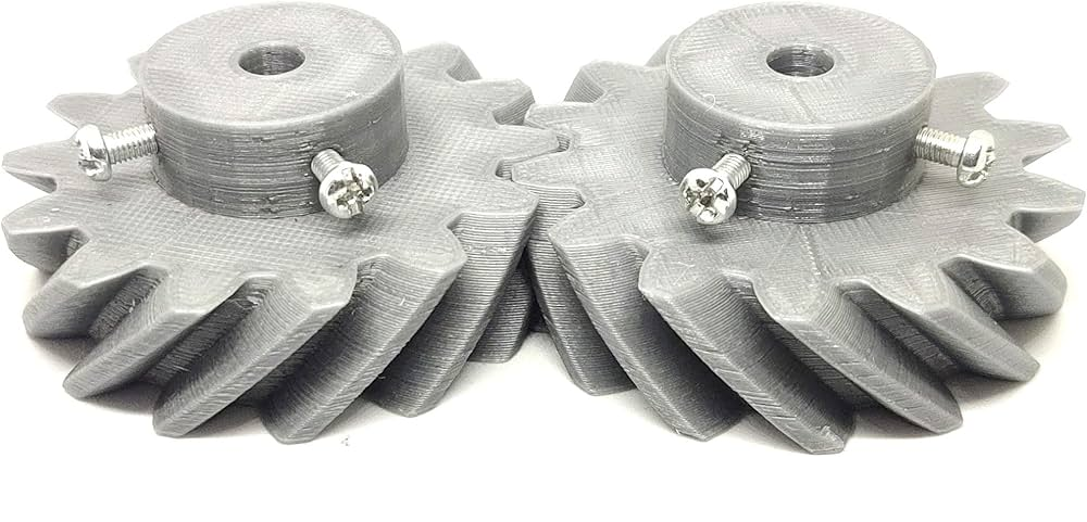 1 Pair 3D Printed Helical Plastic Spur Gear 14 Teeth 54mm dia15mm Width 6mm hole 45degree Helix for DIY Projects