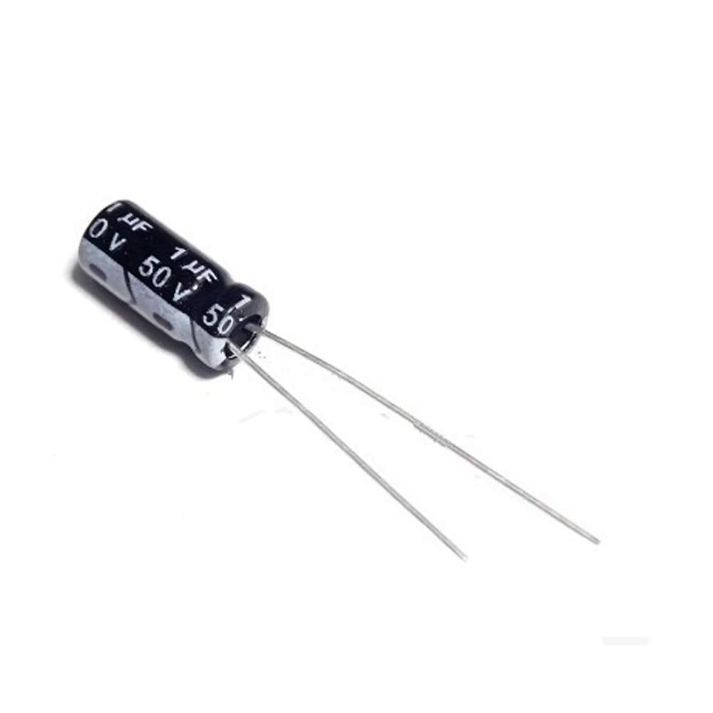thumbnail image 2 of 50PCS 0.1uF 50V Aluminum Electrolytic Capacitors – 4x7mm, Through Hole 2 of 5