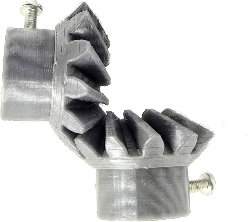 1 Pair 3D Printed Plastic Helical Bevel Gear 12 Teeth 33mm dia 10mm Width 6mm hole 2.5 Module for DIY Projects