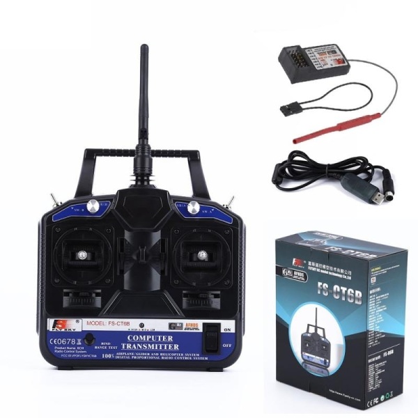 FlySky FS 2.4G 6CH Radio Control RC Transmitter Receiver 450 500 T-REX Helicopter