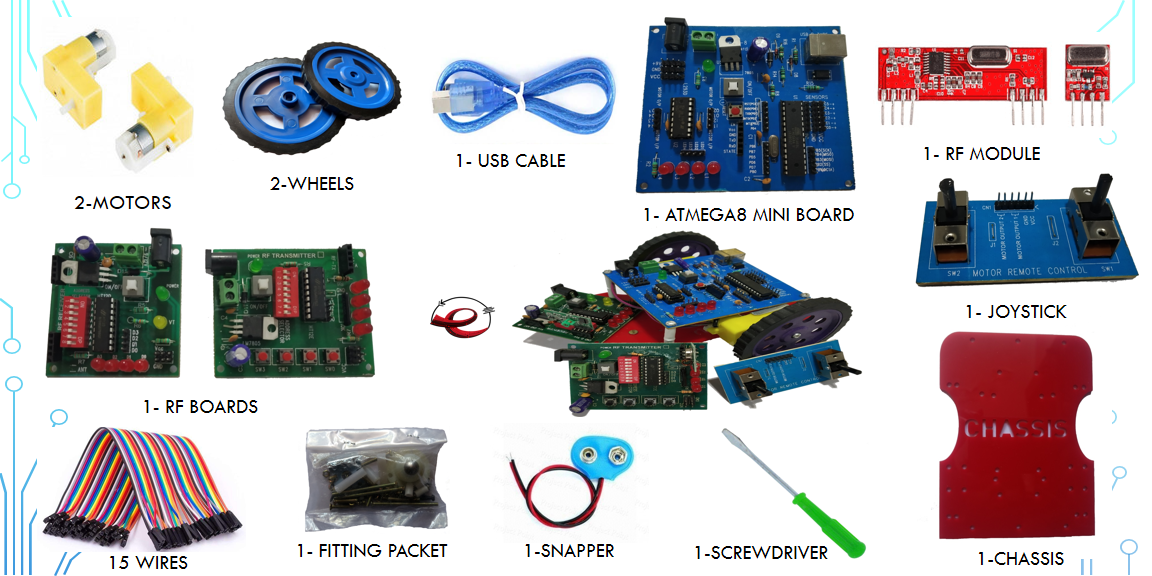 RF Wireless Joystick Remote Controlled Programmable Robotic DIY Kit 
