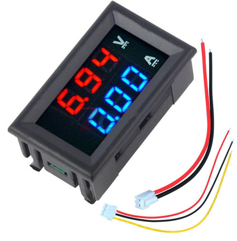 Digital Voltmeter 0-100V and Ammeter 10 A Dual Led Voltage Current Measurement Module 