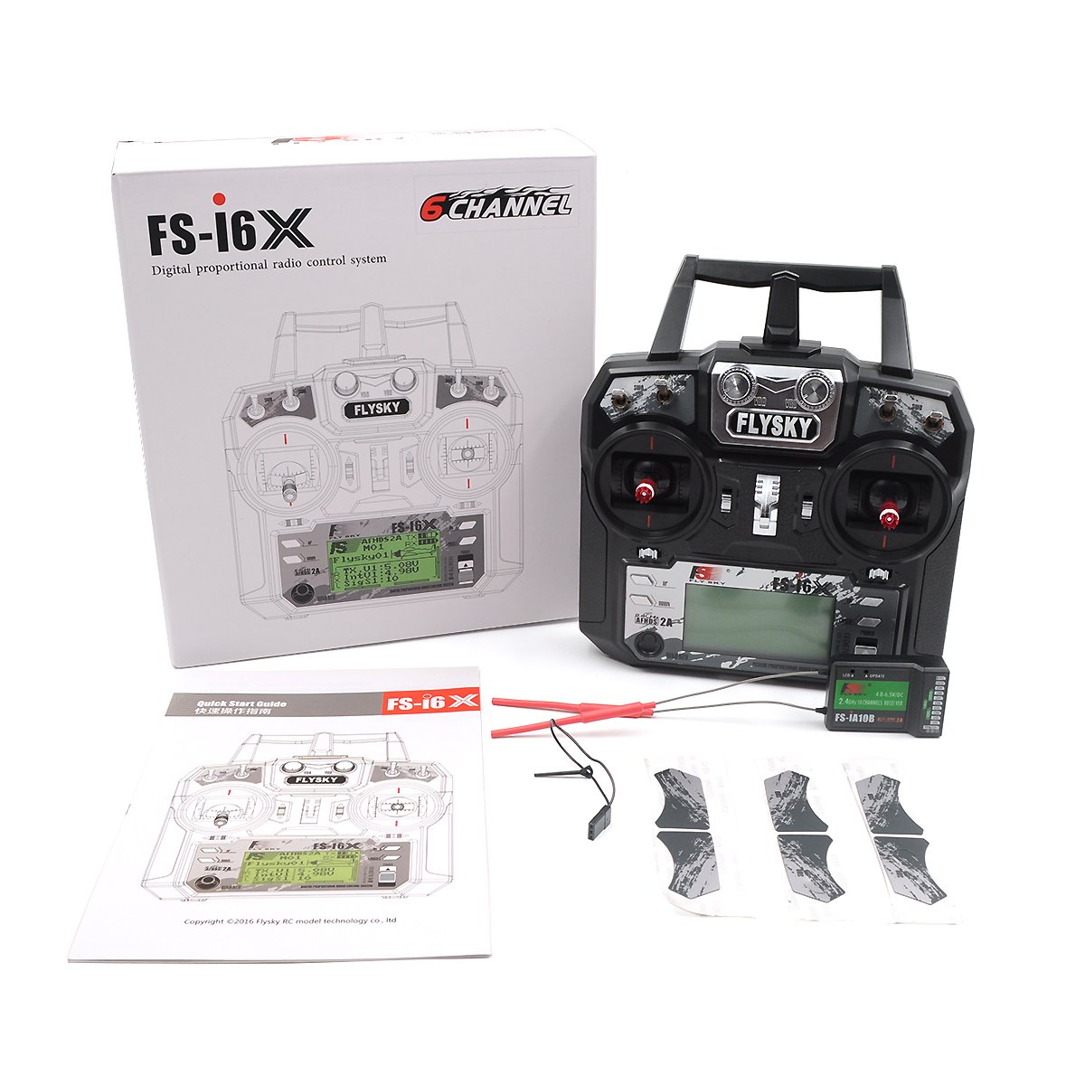 Flysky FS-i6X 2.4GHz 10CH AFHDS 2A RC Transmitter With FS-iA10B 2.4GHz 10CH Receiver