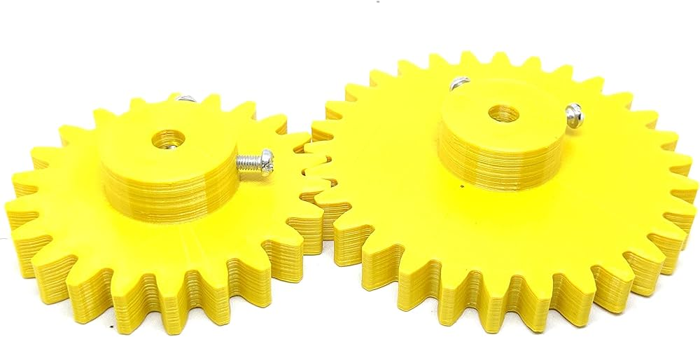 1pcs 3D Printed Plastic Spur Gear 22 Teeth 60mm dia 30 Teeth 80mm dia 10mm Width 6mm hole for DIY Projects