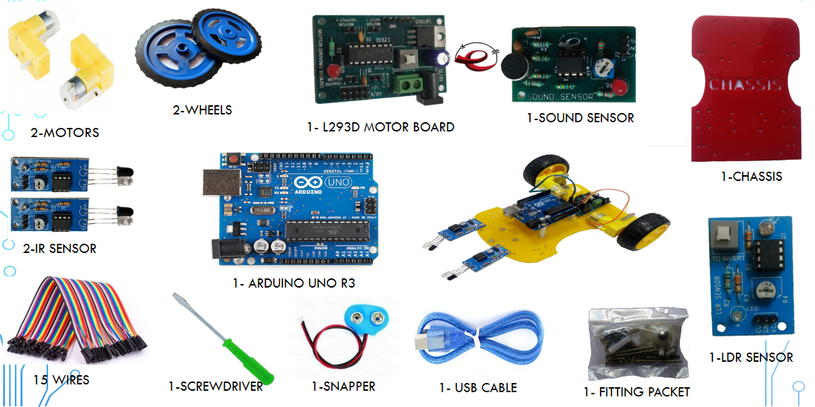 14 in 1 Multipurpose Uno Based Robotic DIY Kit