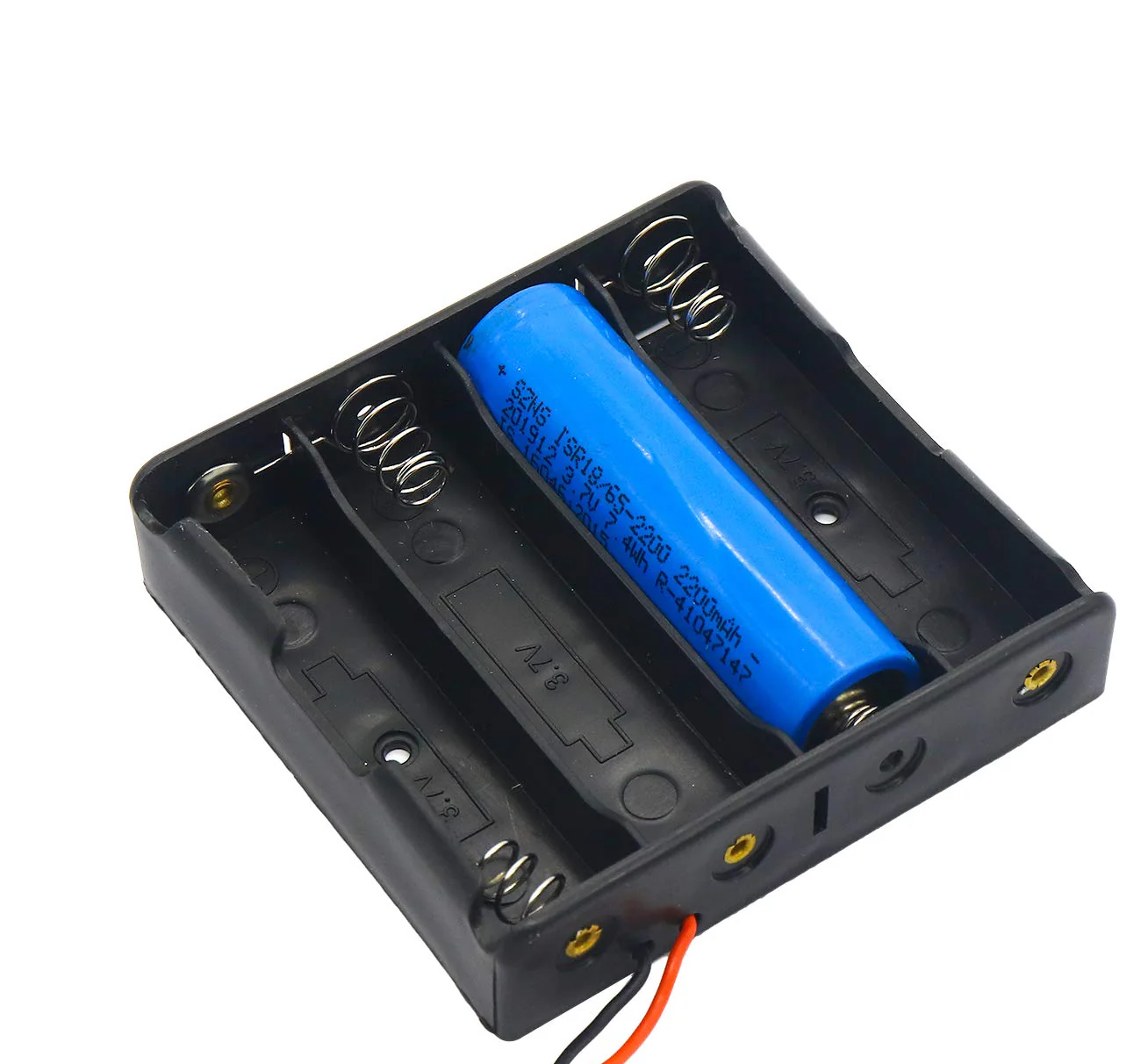 18650 Battery In-Series Lithium Cell Holder Open Case with Wire