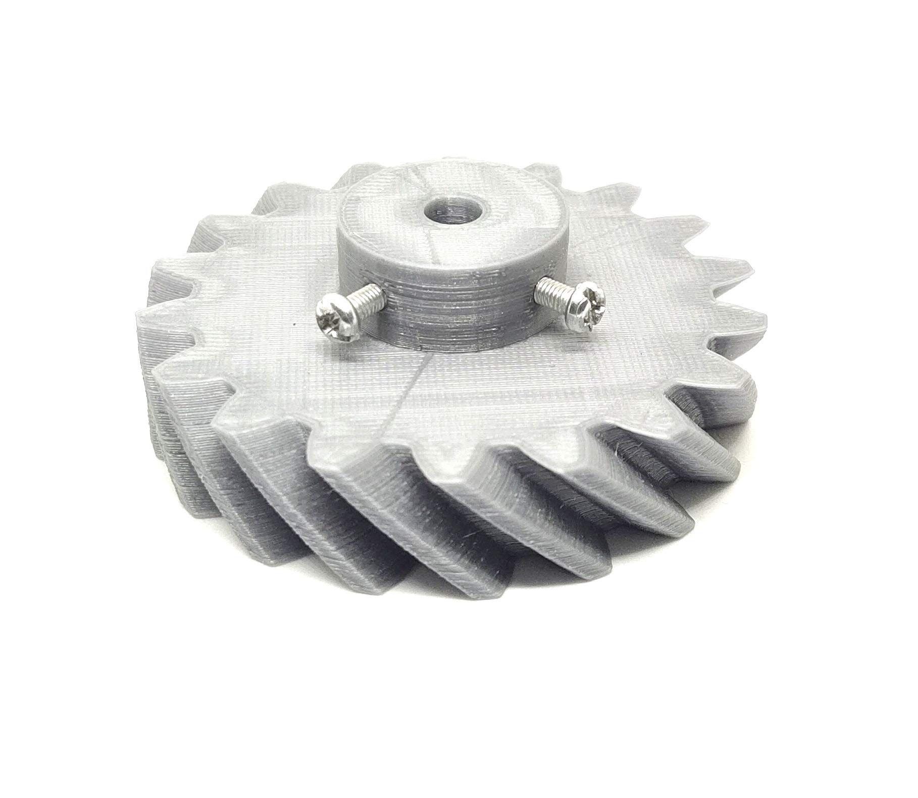 1pcs 3D Printed Left Helical Plastic Spur Gear 18 Teeth 69mm dia 15mm Width 6mm hole 45degree Helix for DIY Projects