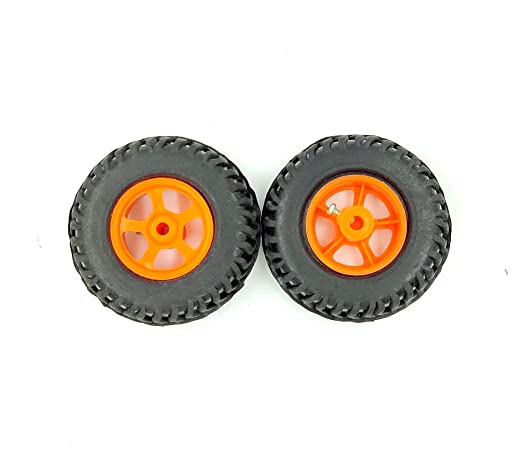 85mm x 25mm Plastic Robotic Wheel Durable Rubber Tire Wheel 6mm Hole for DC Geared Motor RC Car Robo