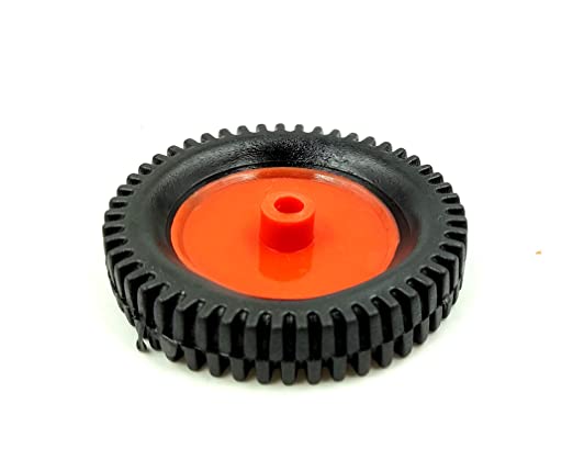 75mm x 13mm Plastic Robotic Wheel Durable Rubber Tire Wheel 6mm Hole for DC Geared Motor RC Car
