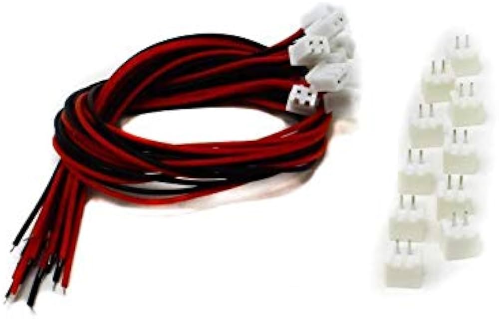 2 Pin JST XH 2.54mm Pitch Plug and Socket with Cable – 10 Pcs
