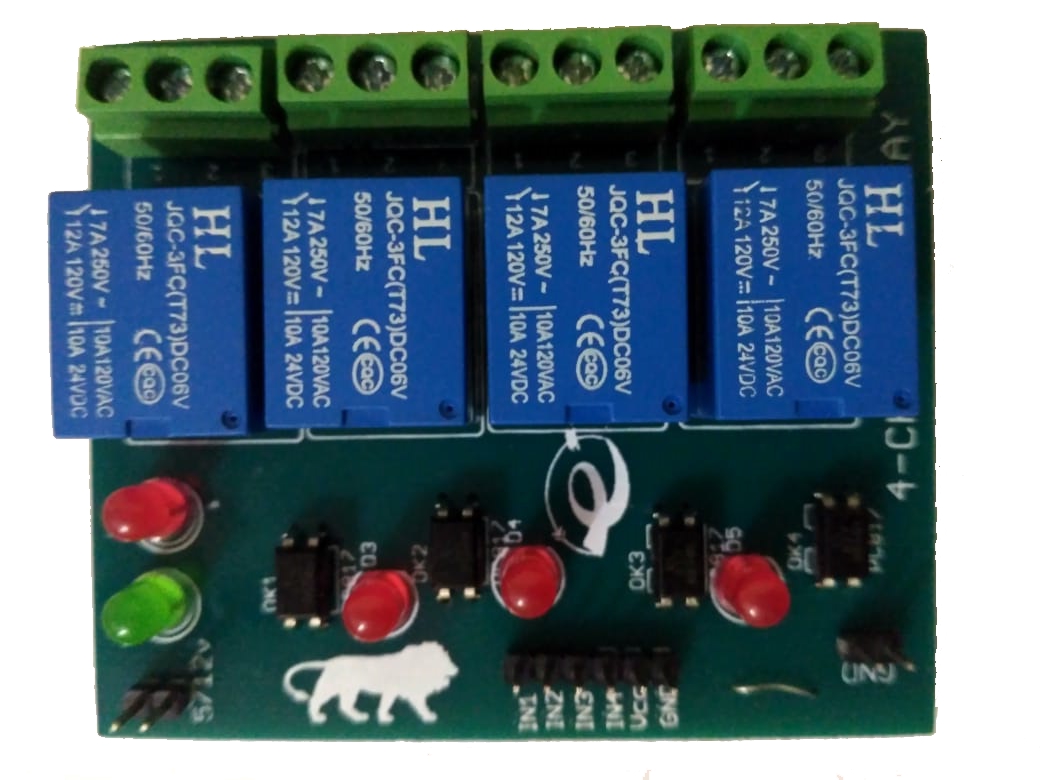 4-Channel 5V Relay Module With Optocoupler & NO, NC, COM Output Terminals 