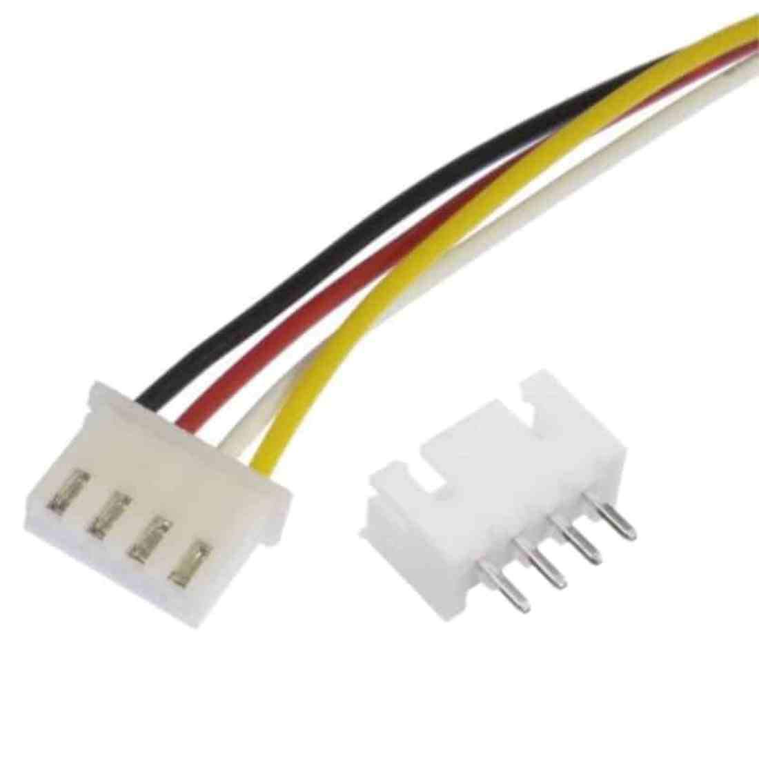 4 Pin JST XH 2.54mm Pitch Plug and Socket with Cable – 5 Pcs.