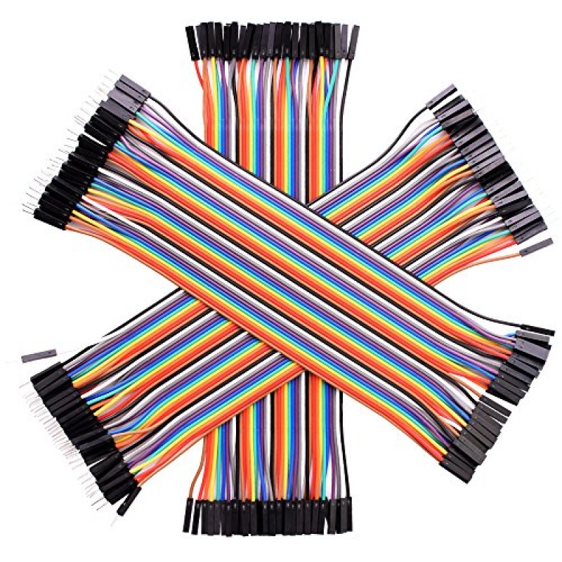 Multi-Color Jumper Breadboard Wires Male to Male, Male to Female & Female to Female (40 Each)