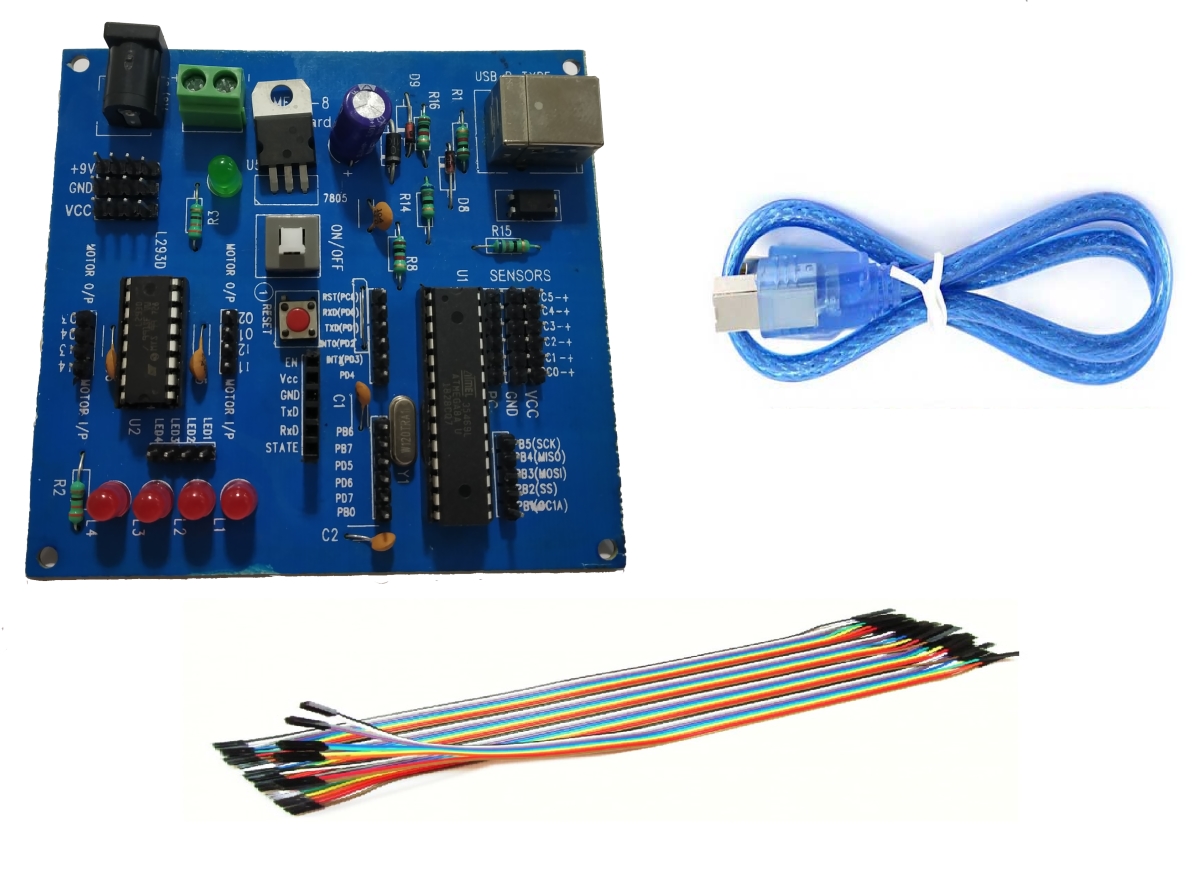 AVR ATMega8 Bootloader Mini Development Board With USB Cable & 25-Pin Wires