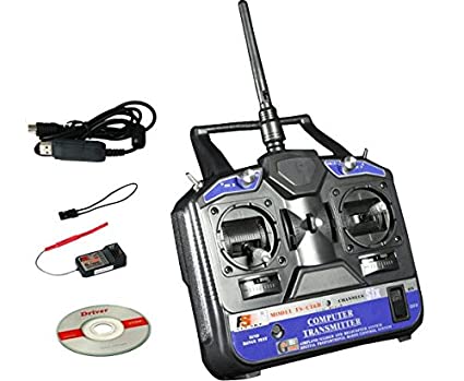 FlySky FS 2.4G 6CH Radio Control RC Transmitter Receiver 450 500 T-REX Helicopter