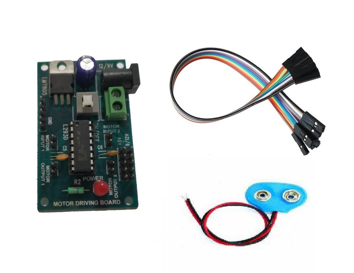 L293D Motor Driver Module With Voltage Protection & 5-Pin Wires