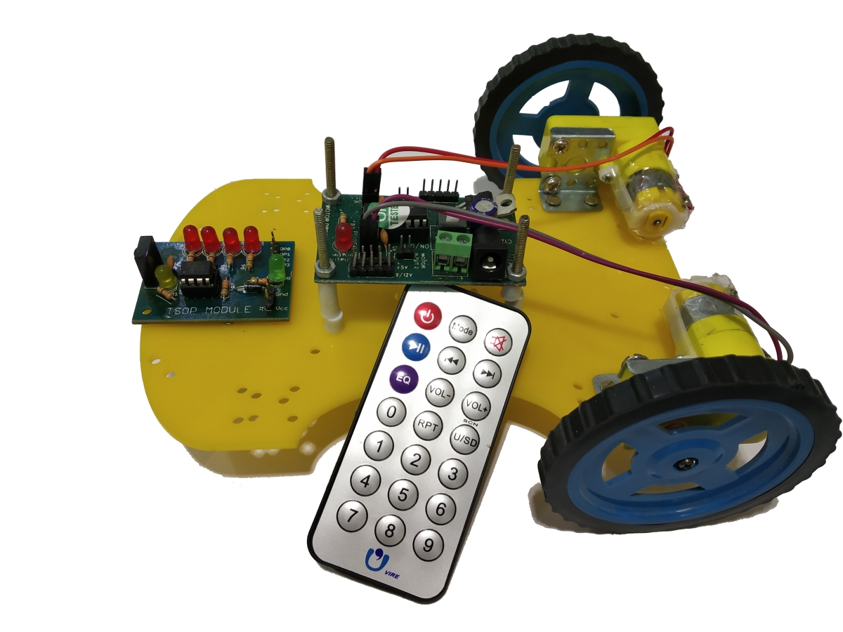 Wireless IR Remote Controlled Non-Programmable Robotic DIY Kit