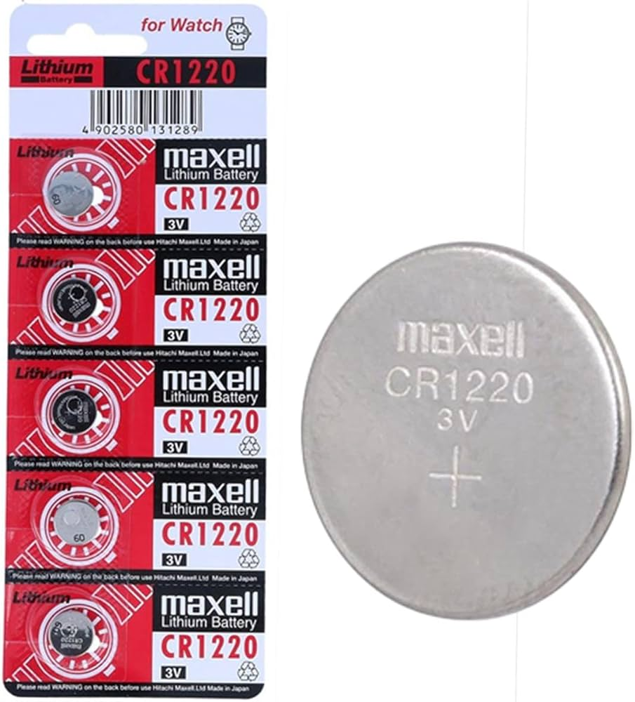 Maxell CR1220 Battery 3v Lithium Coin Cell – Pack of 5 Batteries