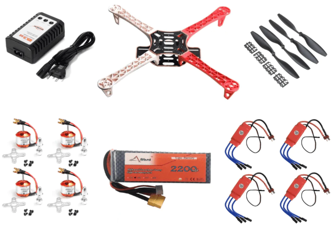 F450/Q450 Quadcopter DIY Kit With Bldc Motors, ESC, Lipo Battery, B3 Charger and 1045 Propeller 
