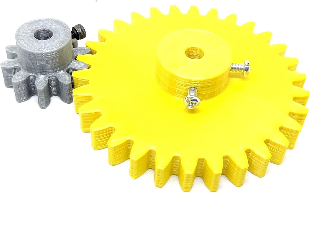 1pcs 3D Printed Plastic Spur Gear 10 Teeth 30mm dia 18 Teeth 50mm dia 10mm Width 6mm hole for DIY Projects