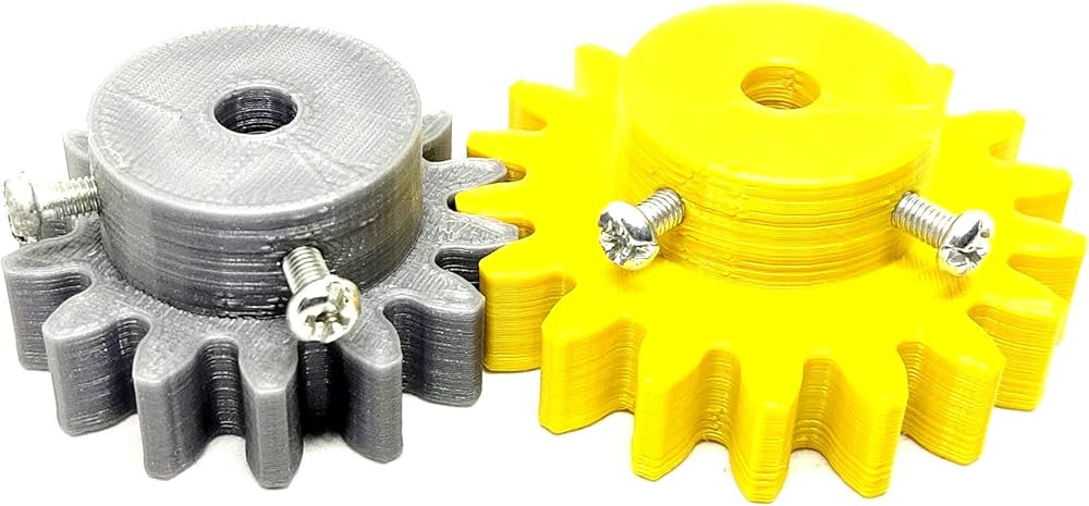 1pcs 3D Printed Plastic Spur Gear 14 Teeth 40mm dia  18 Teeth 50mm dia 10mm Width 6mm hole for DIY Projects