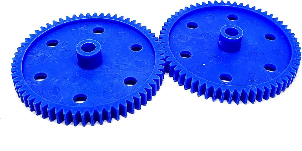 2pcs Plastic Spur gear 60 Teeth 65mm dia, 6.5mm Width, 6mm hole for DIY Projects