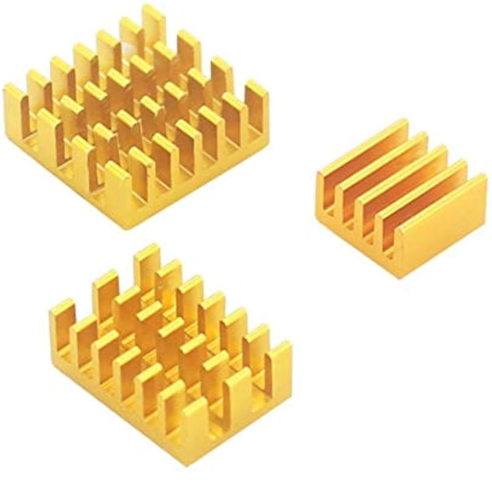 Gold Aluminum Heat Sink For Raspberry Pi  