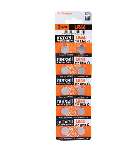 Maxell LR44 1.5V Micro Alkaline Coin Battery Pack of 10