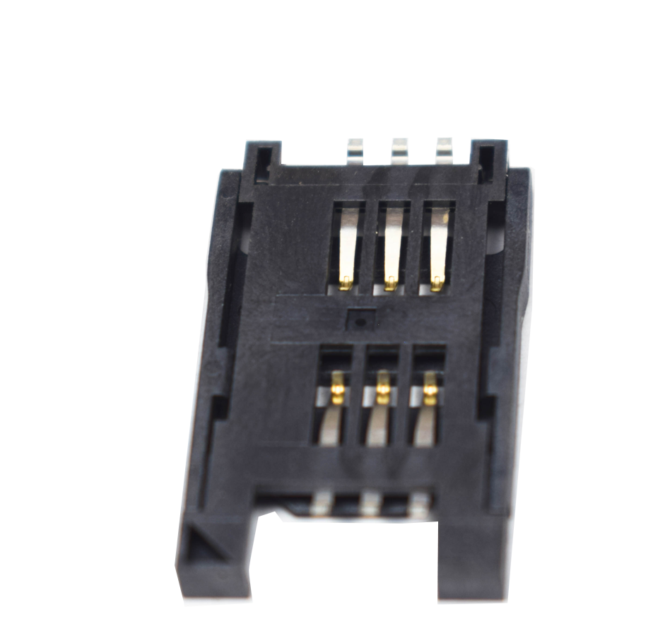 Single SIM Card Slot Holder 6 Pin Lock Type
